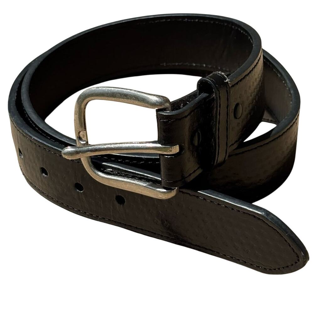 Vintage Black Leather Men's Belt